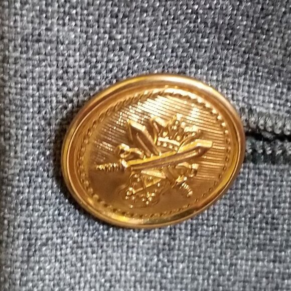 Vintage Bert Pulitzer Mens Sport Coat 50R Wool Blend Blazer Gold Buttons Gray - Picture 6 of 12